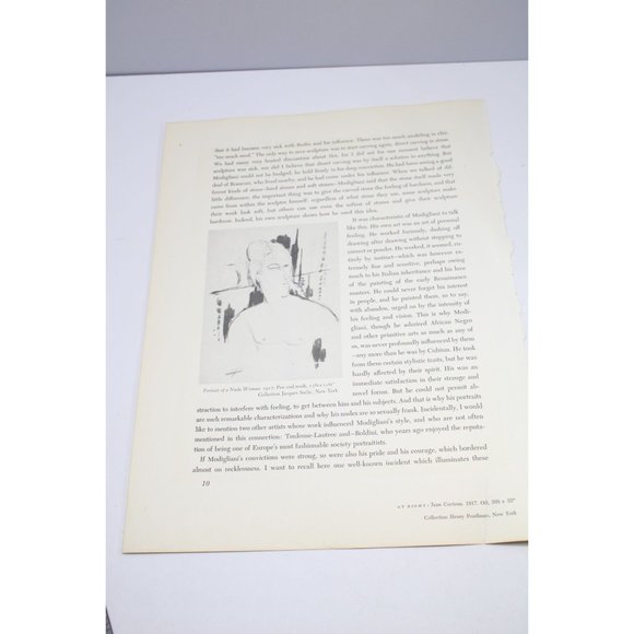 Modigliani Print Jacques Lipchitz and His Wife Vintage 88886 - Picture 6 of 6